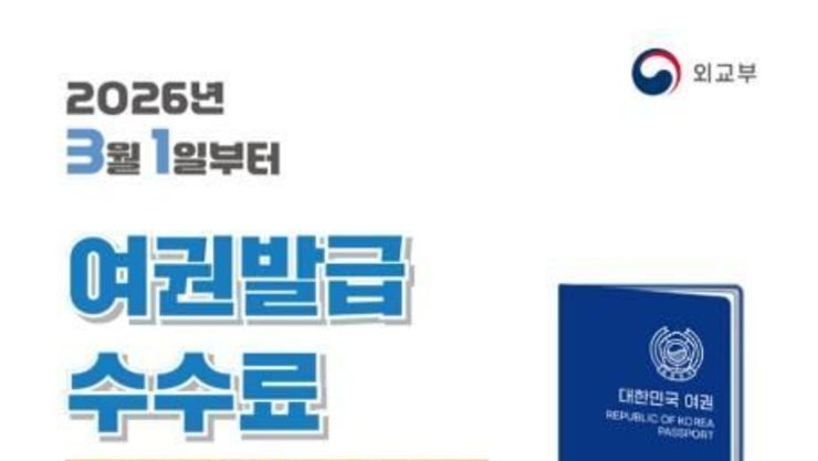 오산시, 3월 1일부터 여권 발급 수수료 2천 원 인상