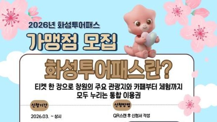 화성특례시, 관광 혜택 한 장에... ‘화성 투어패스’ 가맹점 모집