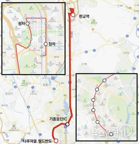 광역버스 6012번 노선도