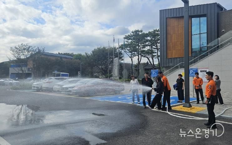 안성시 삼죽면 행정복지센터와 죽산119안전센터가 함께하는 합동소방훈련 및 중대산업재해 대응훈련 실시