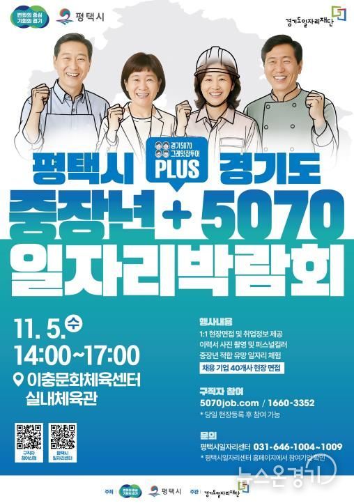 평택시, 경기도와 함께 ‘중장년 + 5070 일자리박람회’ 개최