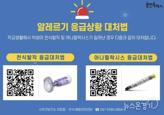 용인특례시가 지역내 미취학안동 관련 기관과 학교에 천식 응급 키트를 보급한다.