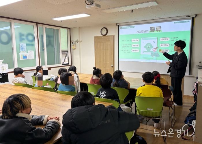 화성도시공사 직원이 관내 지역안동센터 아동을 대상으로 ‘개인정보 보호 교육’을 실시하고 있다.