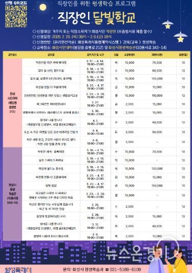 직장인 달빛학교 1차 수강생 모집 안내 포스터