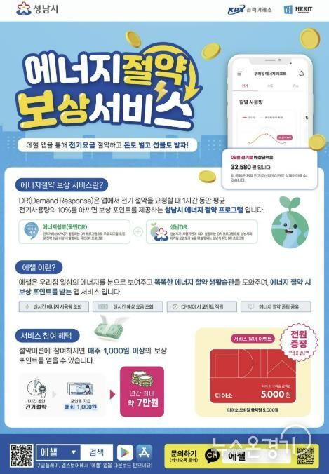 성남시 에너지절약 보상 서비스’ 안내 포스터