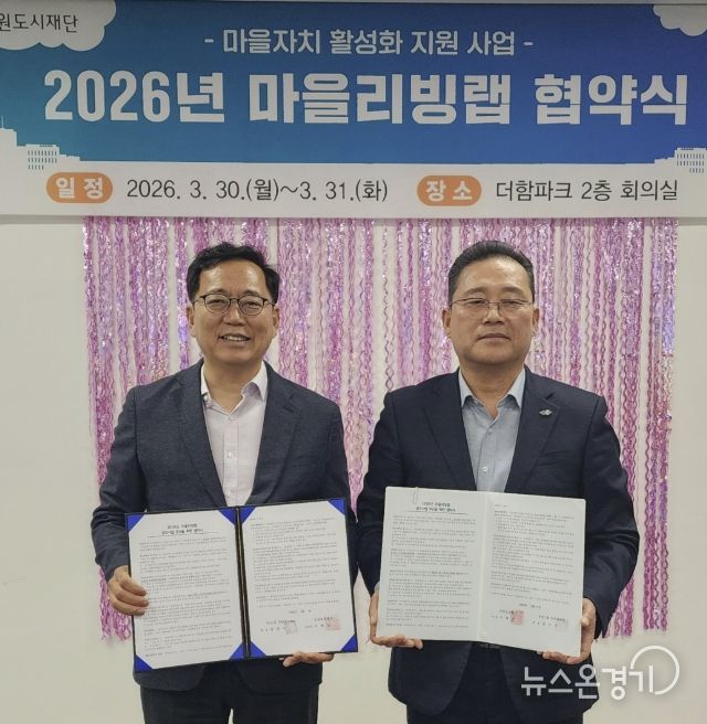 수원시 팔달구 우만1동 주민자치회, 수원도시재단과 2026년 마을리빙랩 사업 업무협약 체결